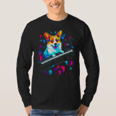 Dog Welsh Corgi Piano Tシャツ (正面)