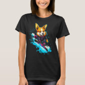 Dog Welsh Corgi Snowboard Tシャツ (正面)