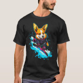 Dog Welsh Corgi Snowboard Tシャツ (正面)
