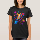 Dog Welsh Corgi Space Planet Universe Tシャツ (正面)