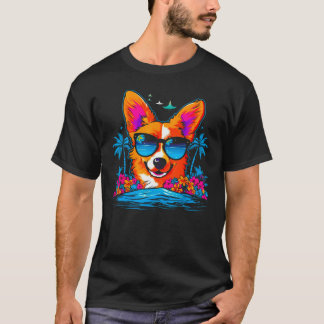 Dog Welsh Corgi Summer Vibe Tシャツ
