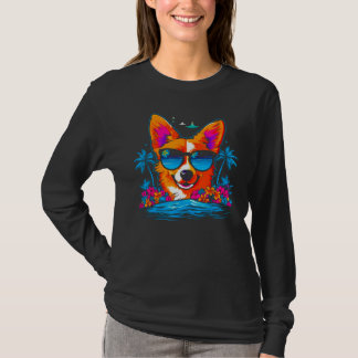 Dog Welsh Corgi Summer Vibe Tシャツ