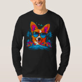 Dog Welsh Corgi Summer Vibe Tシャツ (正面)