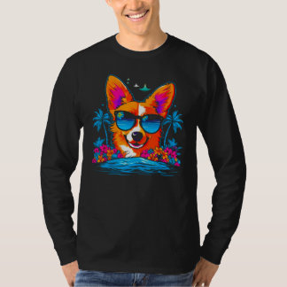 Dog Welsh Corgi Summer Vibe Tシャツ