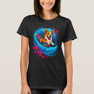 Dog Welsh Corgi Surfer Tシャツ