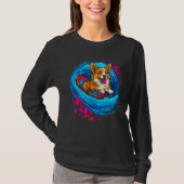 Dog Welsh Corgi Surfer Tシャツ (正面)