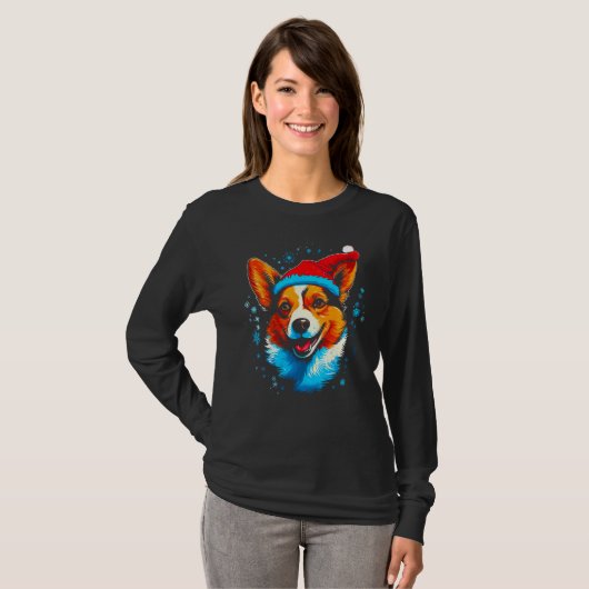 Dog Welsh Corgi Xmas Tシャツ (正面フル)