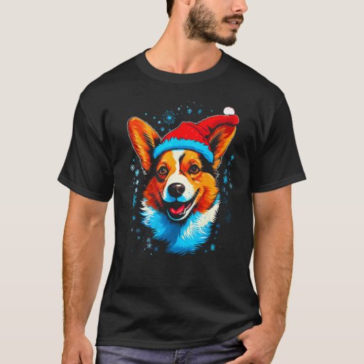 Dog Welsh Corgi Xmas Tシャツ (正面)