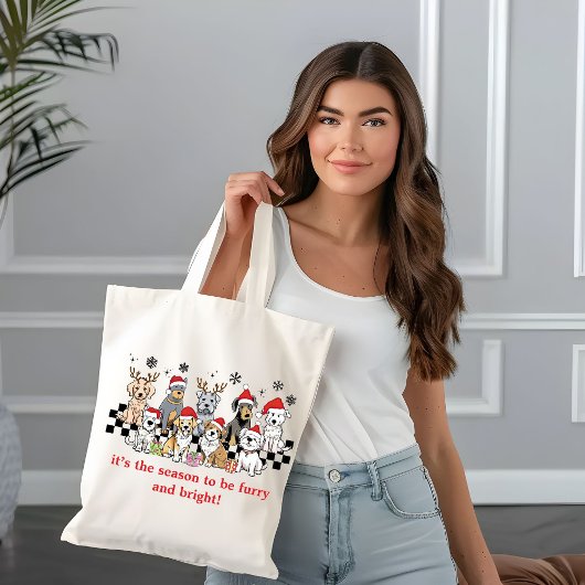 Dog WIshing you pawsively Christmas Gift トートバッグ