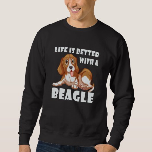 Dog  With A Beagle Cute Dog スウェットシャツ (正面)