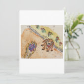 Dog with Berries Greeting Card 招待状 (スタンド正面)