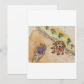 Dog with Berries Greeting Card 招待状 (正面/裏面)