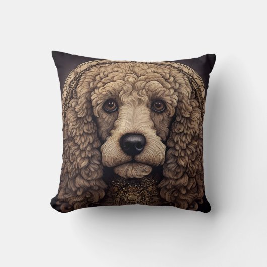 Dog with curls クッション (正面)