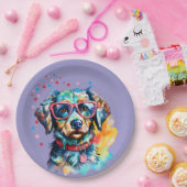 Dog with Glasses ペーパープレート (パーティー)