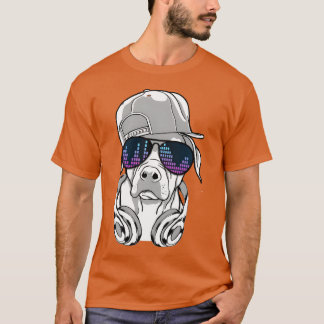 Dog with headphones and cool music glasses family tシャツ