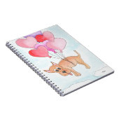 Dog with Heart Balloons ノートブック (右側)