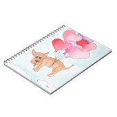 Dog with Heart Balloons ノートブック (左側)