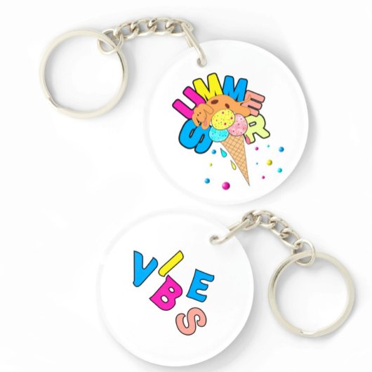 Dog with ice cream キーホルダー
