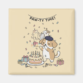 Dog With Party Horn Cute Kawaii Home Decor Art マグネット