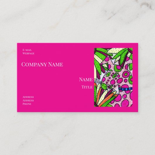 Dog with Pink Dots Company Business Cards 名刺 (正面)