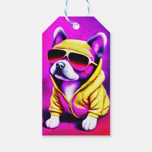 Dog with sunglasses ギフトタグ (正面)