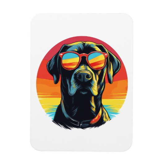 Dog with Sunglasses マグネット (縦)