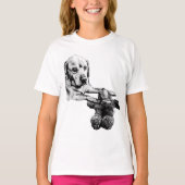 Dog with Teddy | Sketch Style Shirt Tシャツ (正面)