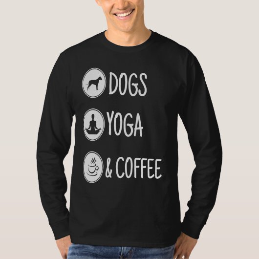 Dog yoga and coffee tシャツ (正面)