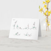 'Doga' – ヨーガカードを実行するグレイハウンド カード (黄色い花)