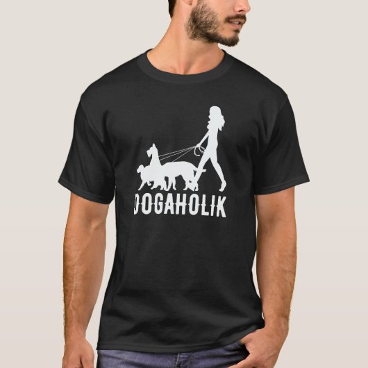 Dogaholic  Walking With Dog Costume Tシャツ (正面)