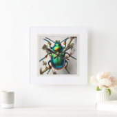 Dogbane beetle 100724IREF113 - Watercolor スクエア壁時計 (ホーム)