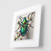 Dogbane beetle 100724IREF113 - Watercolor スクエア壁時計 (傾斜)