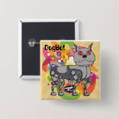 DogBotのファンキーなバッジ 缶バッジ (正面&裏面)