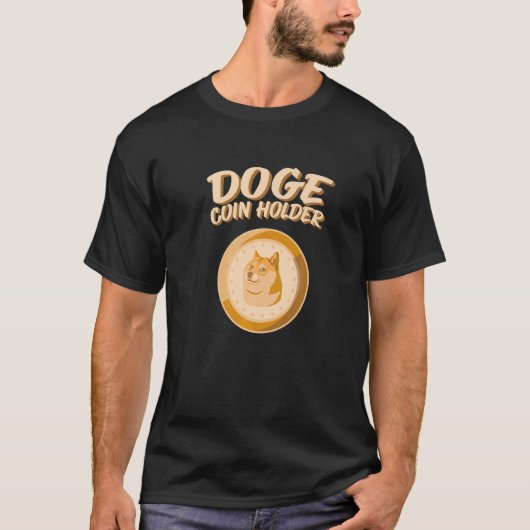 Dogeコインホルダー暗号柴犬Dogecoin Cryptoc Tシャツ (正面)