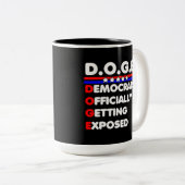 DOGE民主党が公式に暴露される ツートーンマグカップ (正面右)