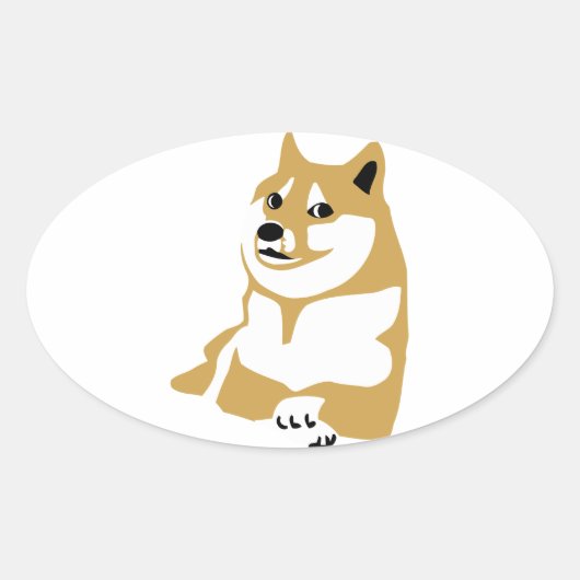 Doge – インターネットミーム 楕円形シール (正面)