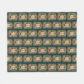 Doge Christmas Wow Fleece Blanket フリースブランケット (正面(横))