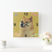 Doge Clock スクエア壁時計 (ホーム)