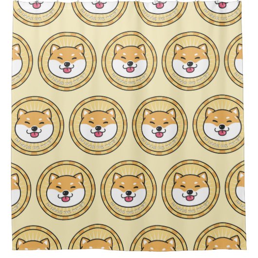 Doge Coin：暗号通貨の背景 シャワーカーテン (正面)