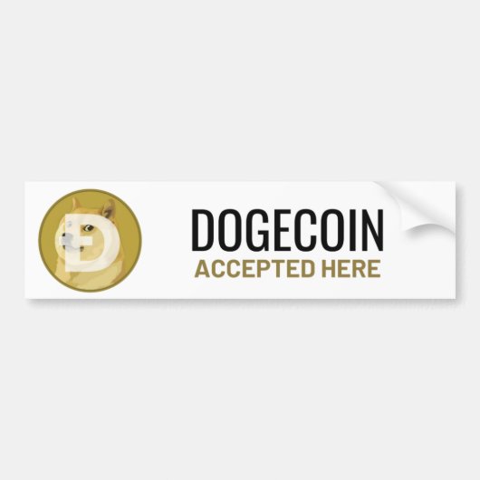 Doge Coin Accepted Hereウィンドウステッカーデカール バンパーステッカー (正面)