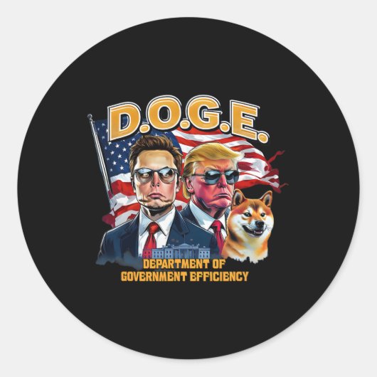 Doge D.o.e.再びアメリカを効率化するトランプD ラウンドシール (正面)