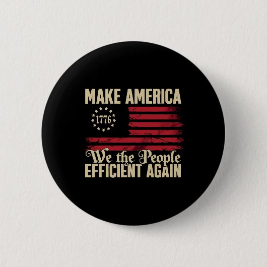 Doge D.o.g.e再びアメリカを効率的にするトランプ20 缶バッジ (正面)