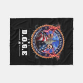 Doge Department Of Government Efficiency Trump 47t フリースブランケット (正面(横))