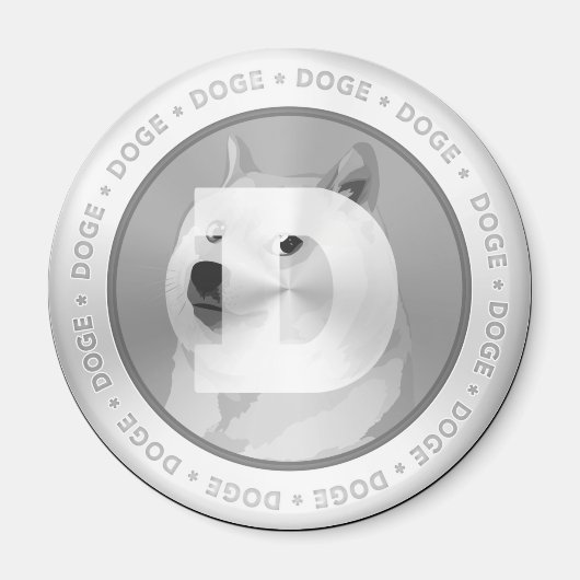 DOGE dogecoin ：シルバーマグネット マグネット (正面)