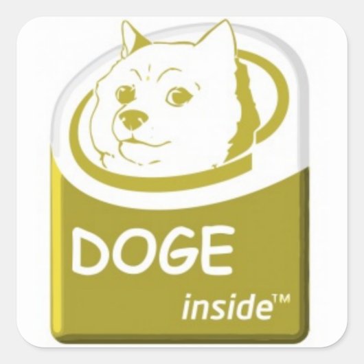 Doge Insideステッカー スクエアシール (正面)