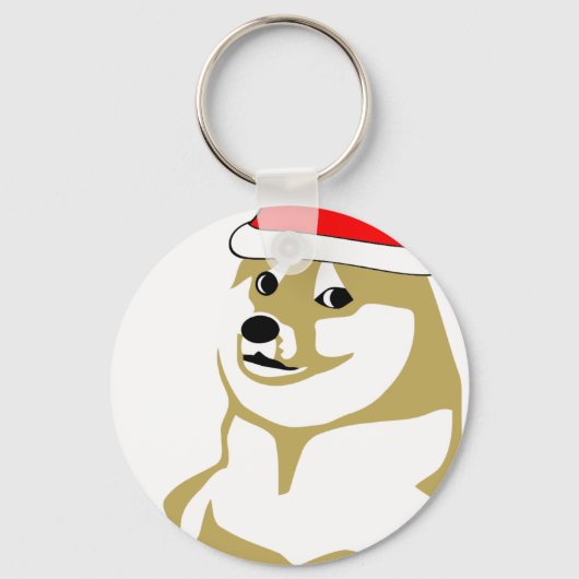 doge wowミーム非常にクリスマスのような多くのサンタ キーホルダー (正面)