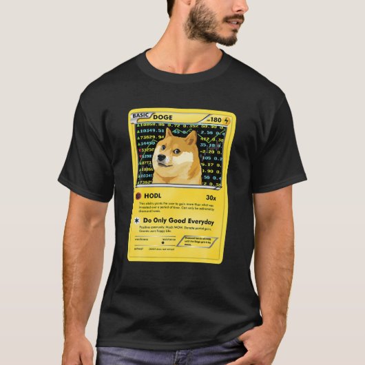 Dogecoinおもしろい Doge HODLカード暗号ミームメンキッズ Tシャツ (正面)