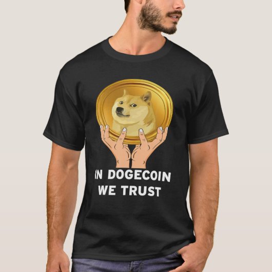 Dogecoinで私たちは信頼する – Blockchain Cryptocurrency Fu Tシャツ (正面)