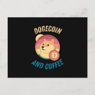 Dogecoinとコーヒー – Doge おもしろい Crypto ポストカード