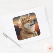 DogecoinとShibaで暗号革命に参加 スクエアシール (封筒)